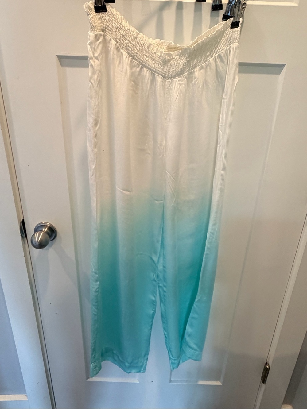 Ludi Size 6 Aqua Ombre Wide Leg Pants Beach Resort Vacation Boho